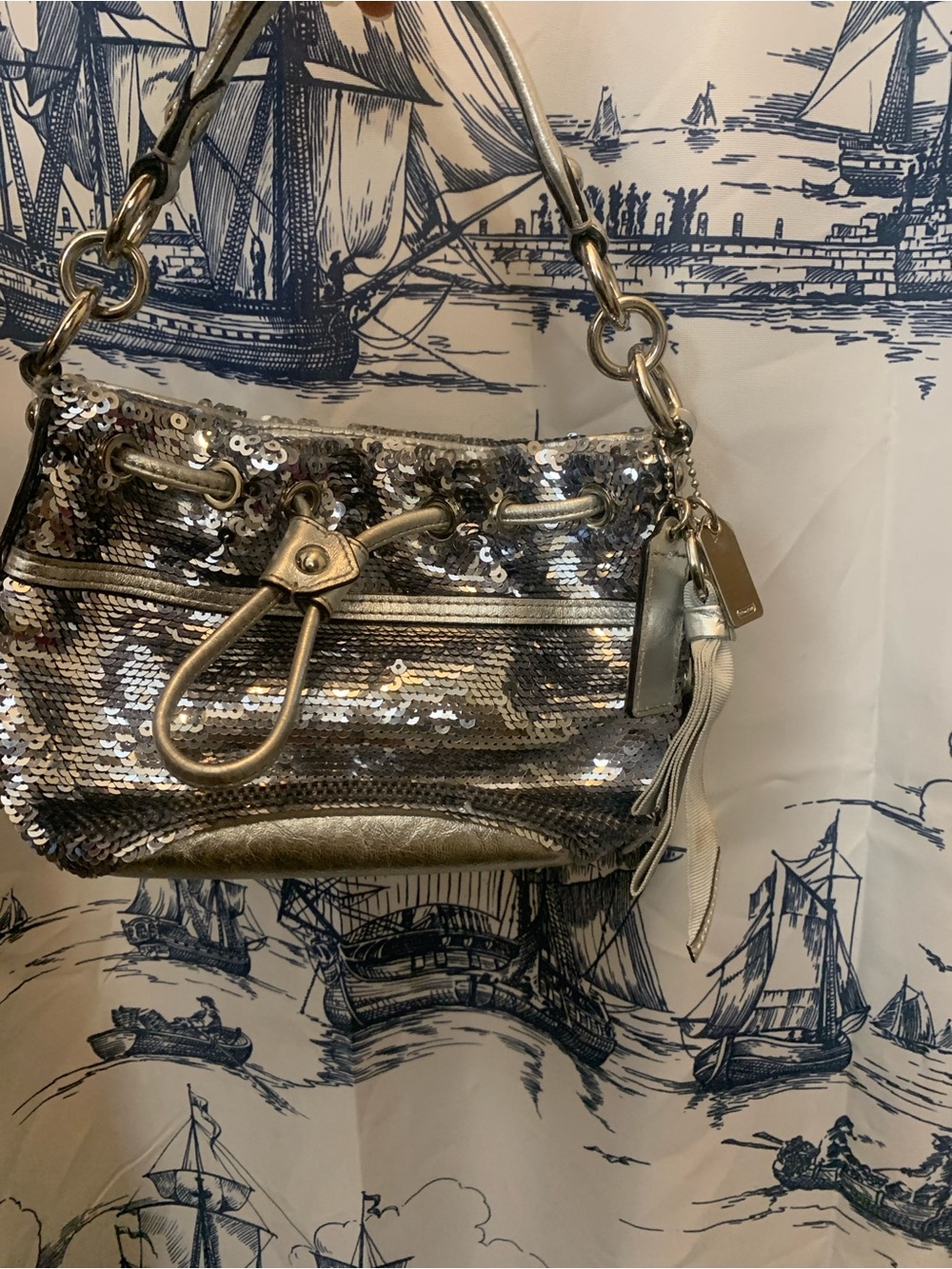 Coach Poppy Sequin Bucket Bag